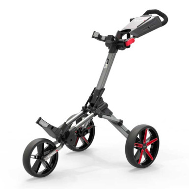 POWAKADDY - Chariot de Golf Manuel 3 Roues Micra Rouge/Noir