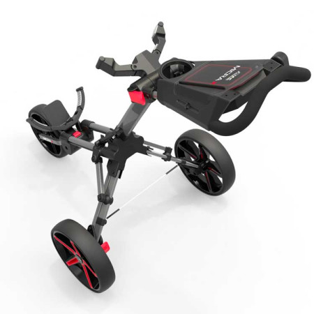 POWAKADDY - Chariot de Golf Manuel 3 Roues Micra Rouge/Noir